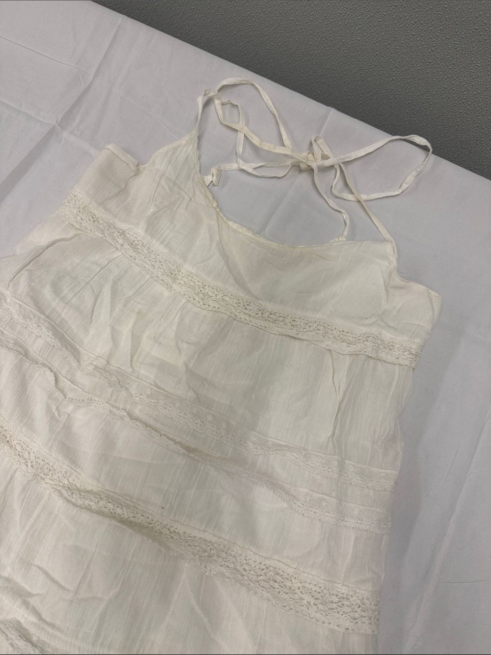 Hollister White Lace-Trim Mini Dress